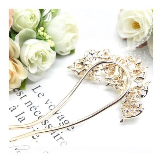 Miao Miao Hairpin U-Shaped Hair Accessory for Kimono, Yukata, Formal Kimono, Wedding, Coming-of-Age Ceremony - Pearl, Metal, Antique, Elegant Flower,