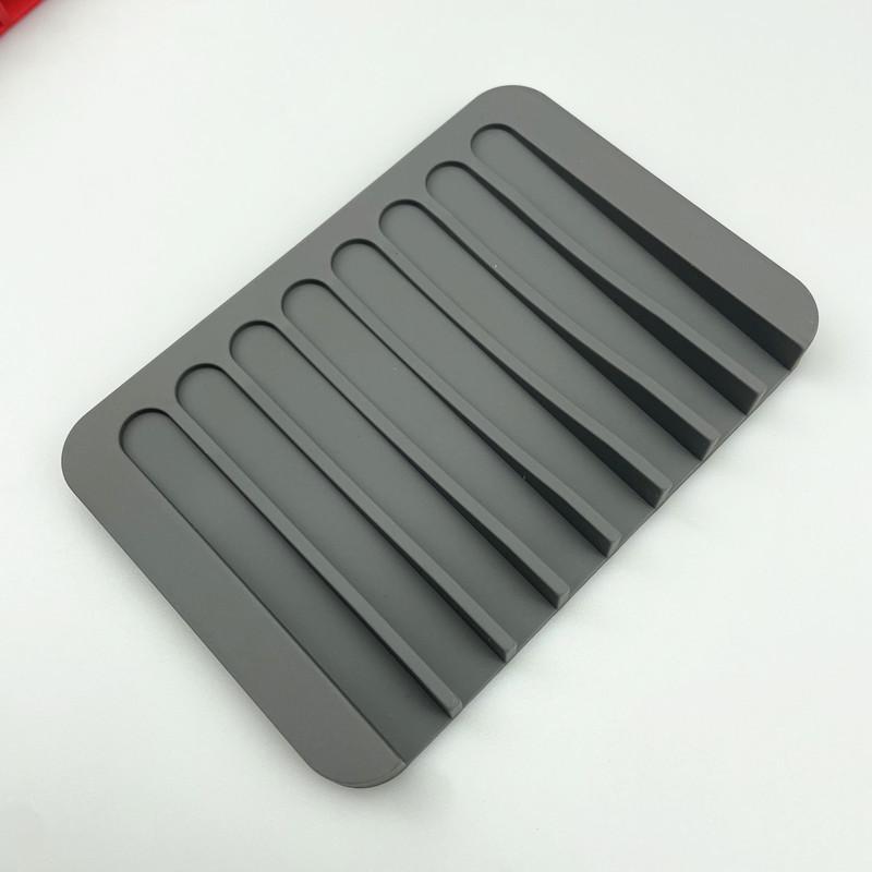 

Silicone Non-slip Soap Holder with Draining Feature сірий колір