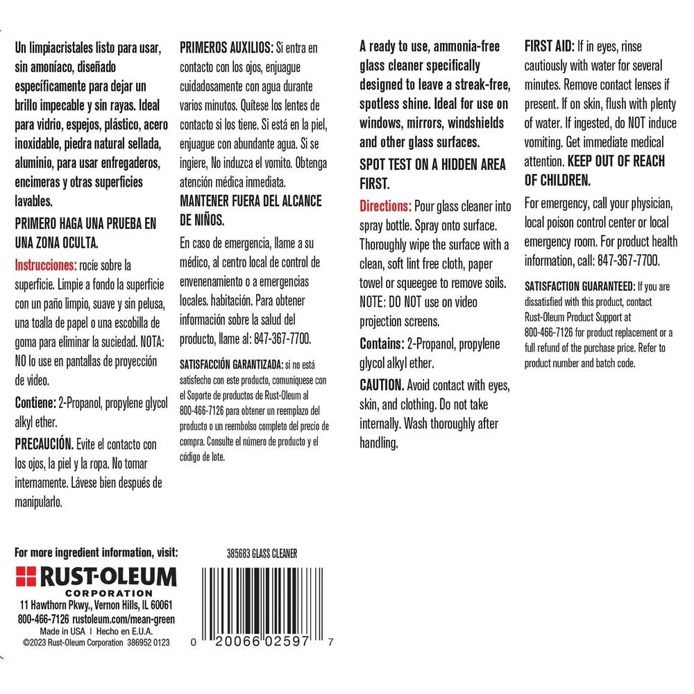 Ammoniakfreier Industrieller Glasreiniger Ungiftig Sicher Fenster Spiegel Oberflächen 128oz 2er Pack Effektiver Streifenfreier Glanz