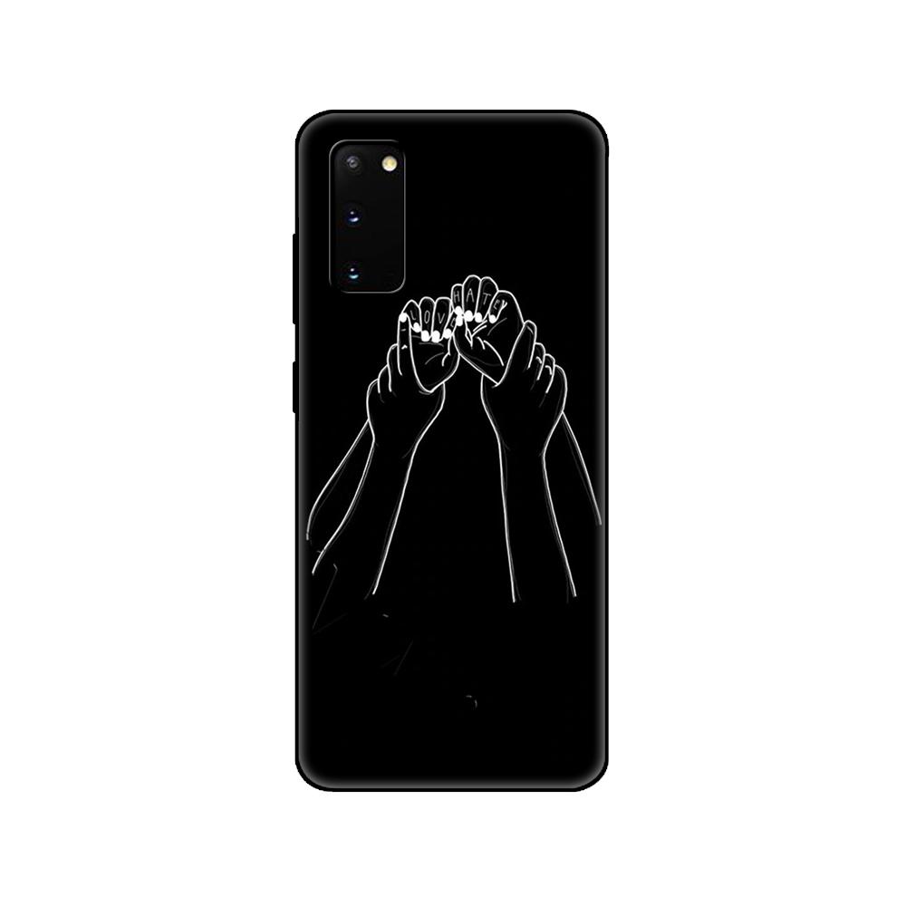 

Черный чехол из ТПУ для Samsung Galaxy S20/S20 PLUS/S20 ultra/S20+/S20FE задняя крышка Минималистичная линия сексуальная пара SamsungS20 Ultra