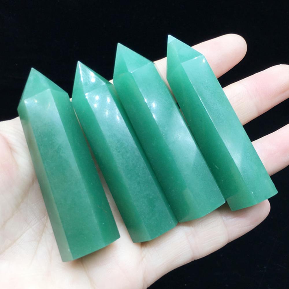 1PC Natural Green Aventurine Crystal Point Obelisk for Reiki Healing Crystal Grid Chakra Energy Meditation Home Decor Collection 5-6cm