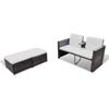 4 Piece Outdoor Lounge Set with Cushions Poly Rattan Brown
