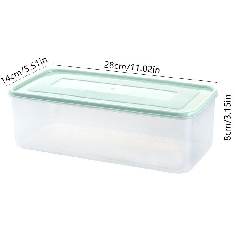 

1 шт. Прямоугольный контейнер для хранения в холодильнике с крышкой, пластиковый прозрачный герметичный контейнер большой вместимости для хранения свежих продуктов