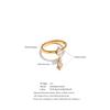Yhpup Size 678 Stainless Steel Cubic Zirconia Rhombus Drop Ring Shiny Dainty Charming Golden Premium Jewelry Gift