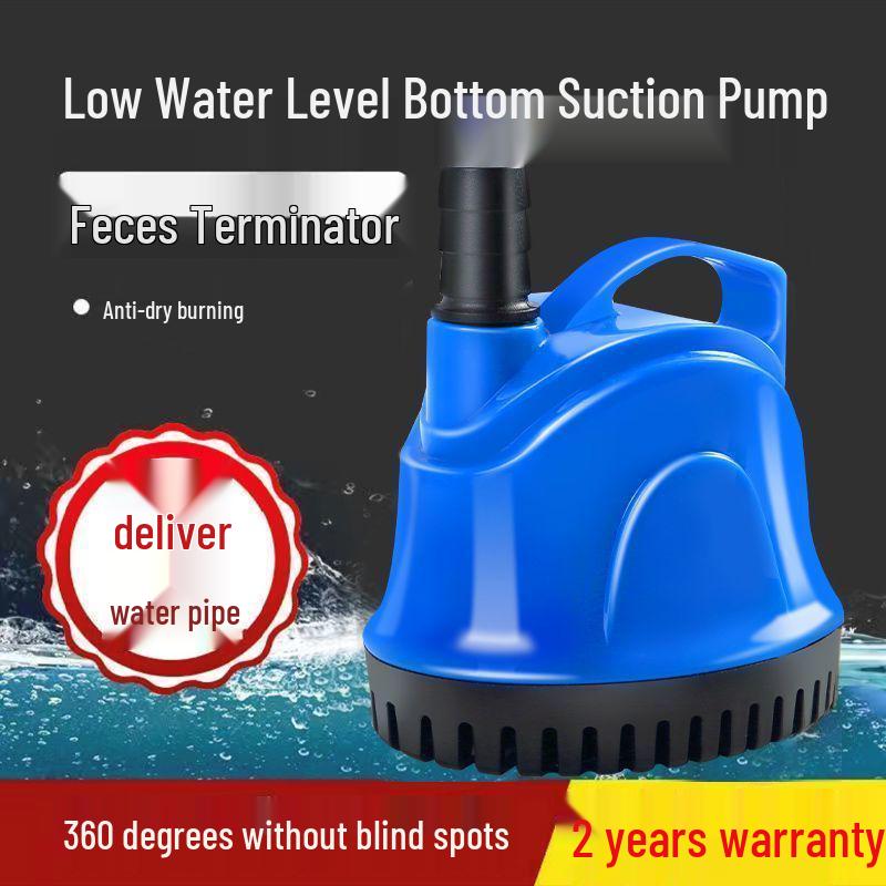 Pompă submersibilă de acvariu cu zgomot redus, cu aspirație inferioară și filtru