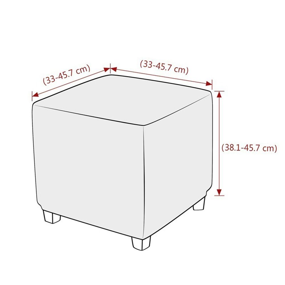 New Elastic Jacquard Ottoman Cover Solid Color Soft Square Stool Cover T-Shape Footstool Case Home Decor