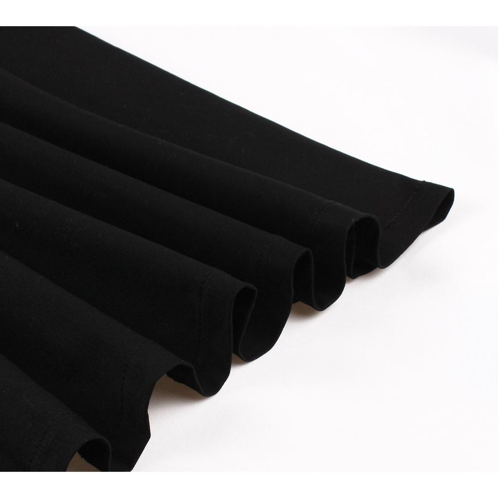 GMXIA Hepburn Style Sub Cut Black Waist Waist Seven-point Sleeve Vintage Elegant Swing Women's Dress Cotton