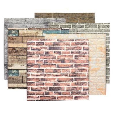 70*77cm 3D Waterproof Self-Adhesive Extra Thick XPE Foam Retro Brick Pattern Anti-Collision Wallpaper Living Room Bedroom Kids Room Decor