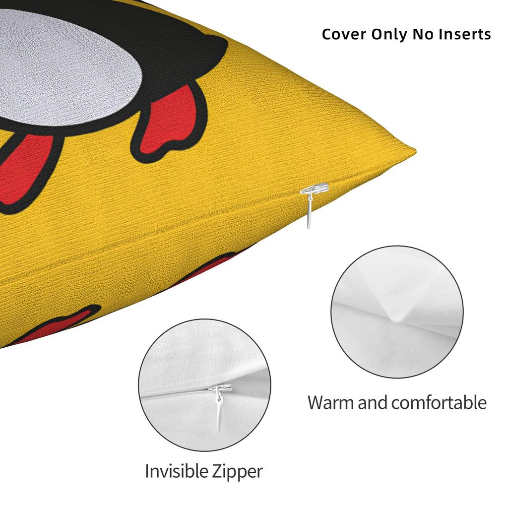 Pingus Pillow Case  Vintage Pillow Cover Square Pillowcases For Office Car Home Decor