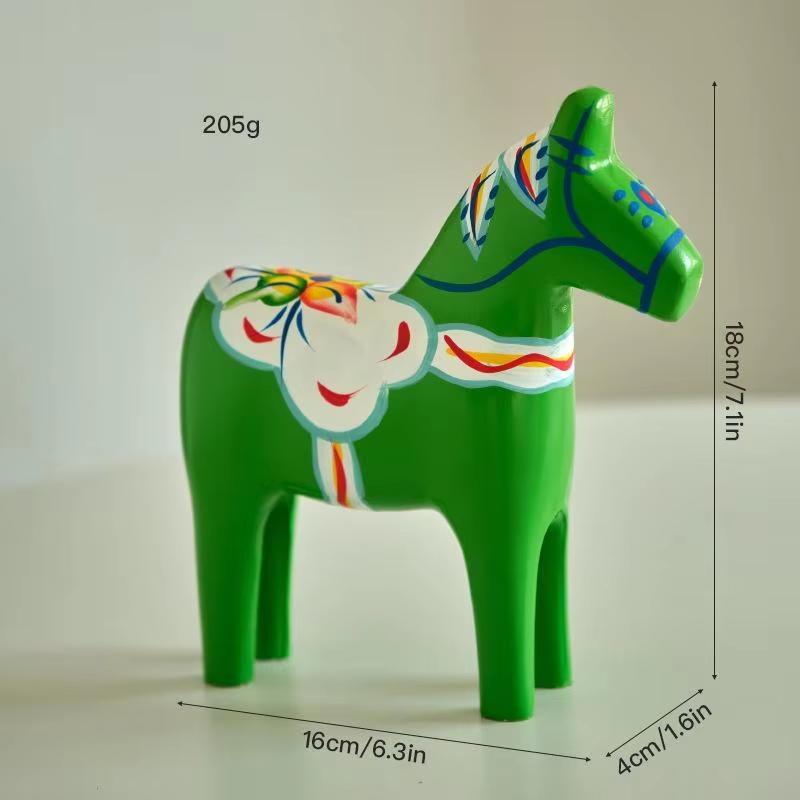 (PH)1/2PCS Dalecarlian Horse Ornament Novelty Traditional Home Decoration Collection Souvenir Memento Swedish Dala Horse Statue