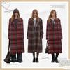 Women's Plaid Wool Blend Trench Coat