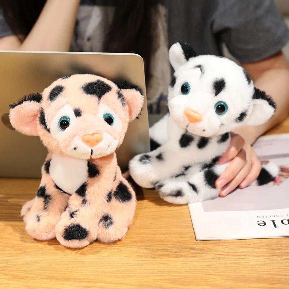Sitting Lifelike Leopard Plush Doll Fluffy Animals Stuffed Toys  Children's Day