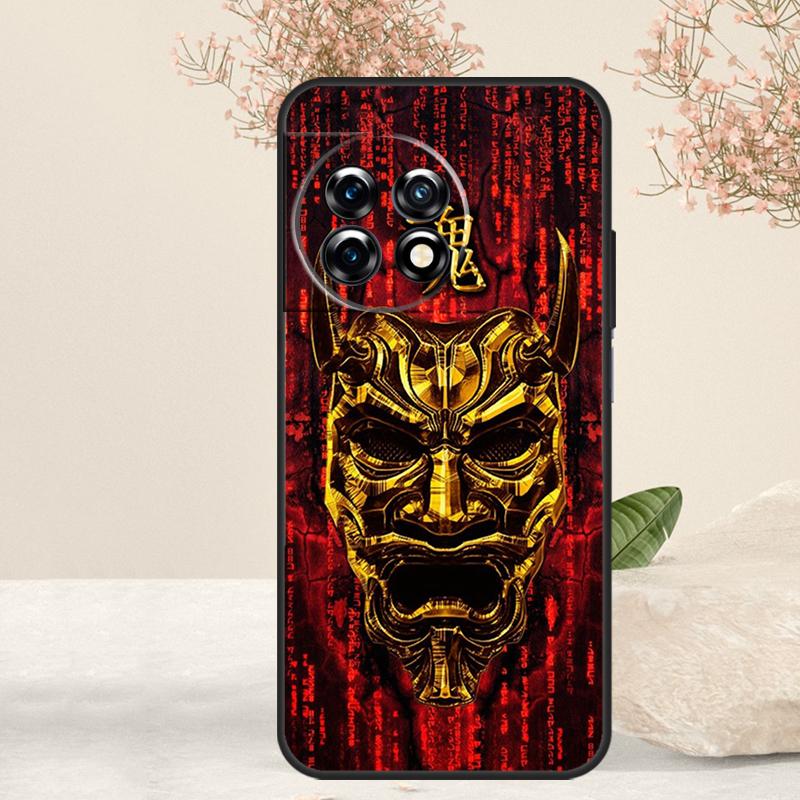 Samurai Oni Mask Case For OnePlus 15R 13R 13T 15 13 12 12R 11 10T 8 9 10 Pro Nord 5 CE 4 3 Lite N20 N30 Cover