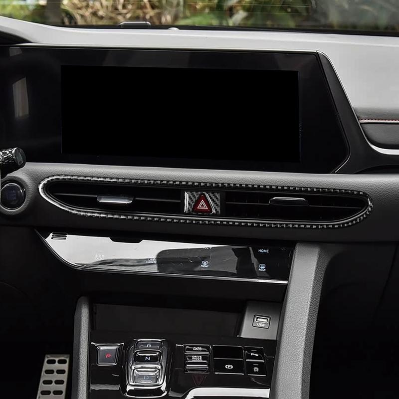 For Hyundai Sonata - Real Carbon Fiber Stickers Central Control Air Vent Warning Light Panel Car Accessories Decorative