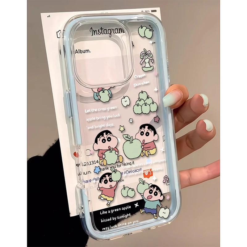 Green Apple Xiaoxin is suitable for iPhone17/16Pro mobile phone case 14 two-in-one 15 color edge 12 cute 13 transparent