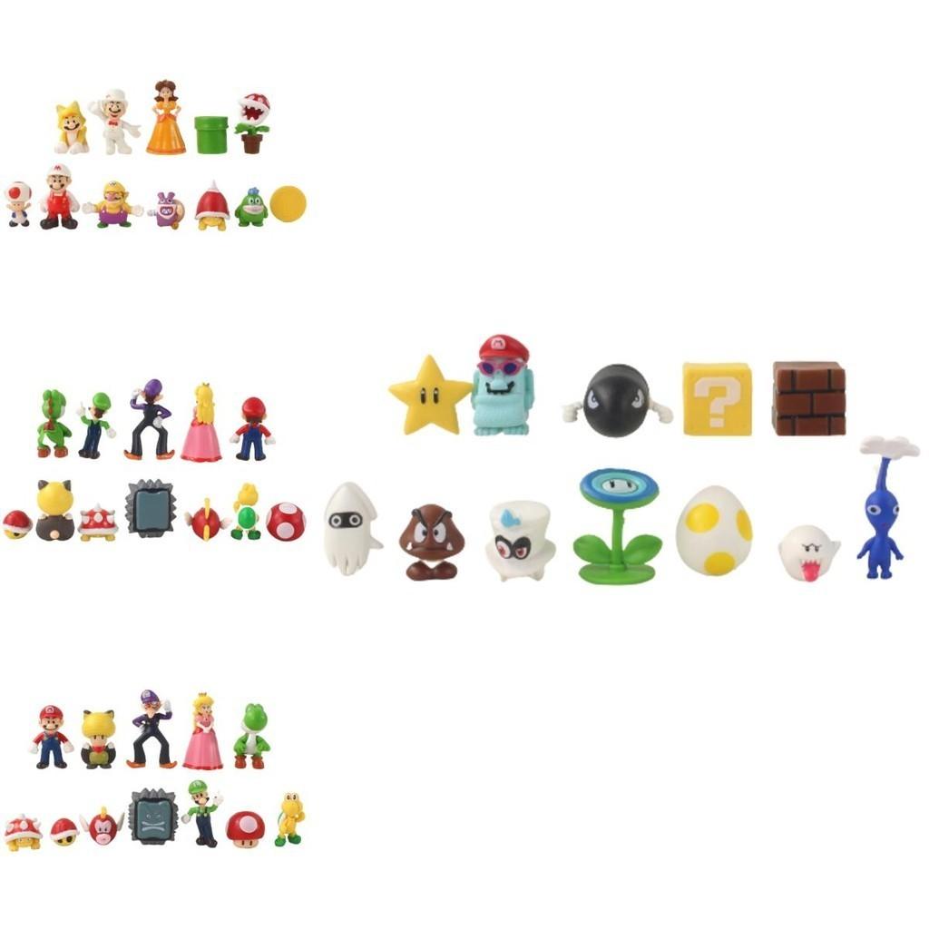 48pcs Super Mario Bros Luigi Action Figures Set Cake Decor Ornaments No Toxic No Fading