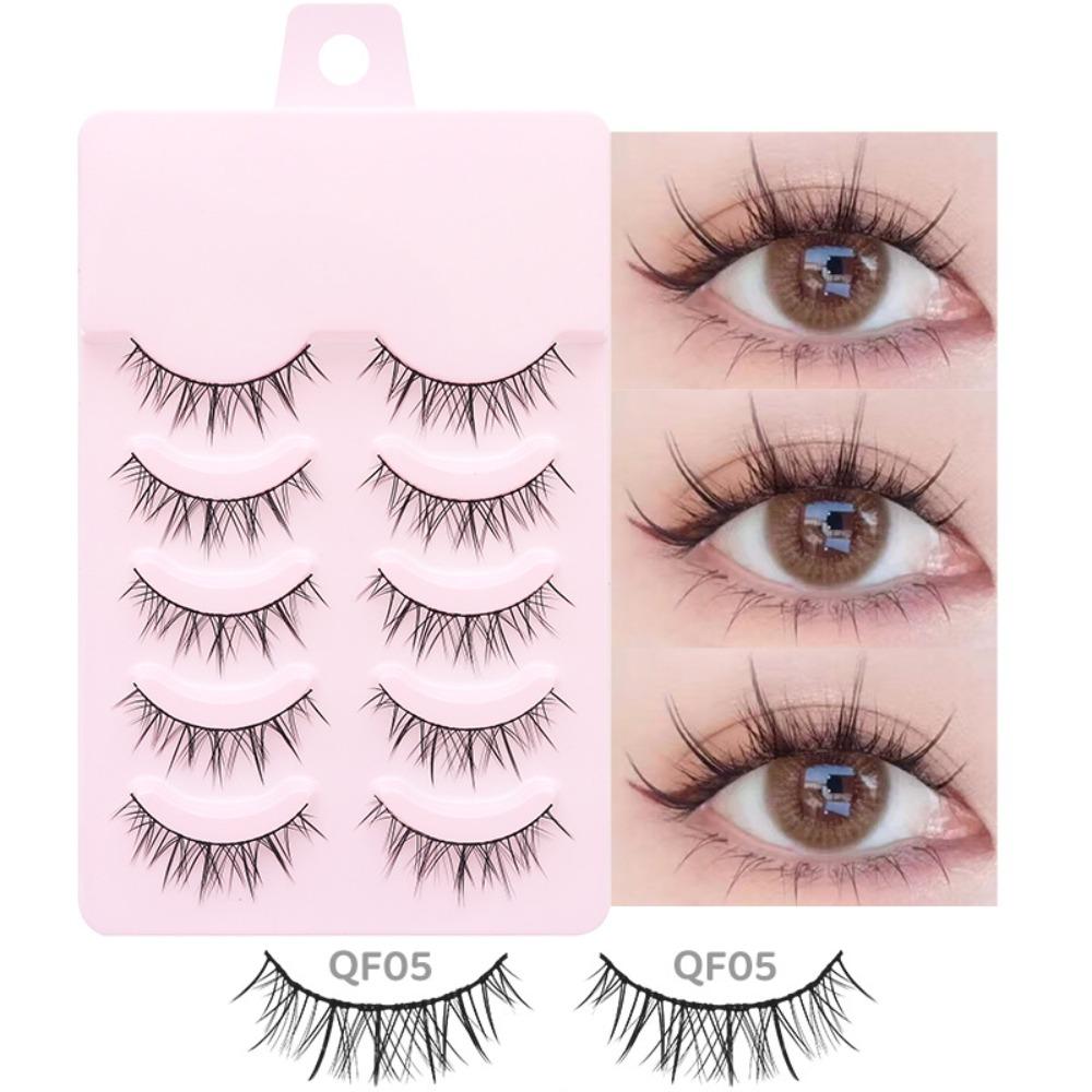 5 Pairs Faux Mink Lashes Multiple Styles 3D False Eyelashes Popular Manga Lashes  Wome