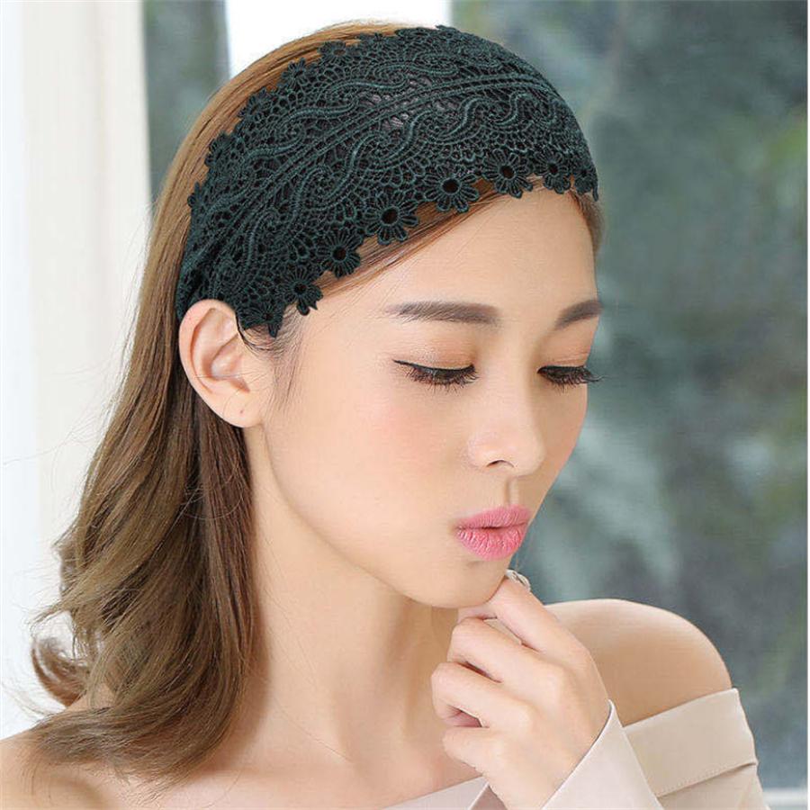 New Korean Elegant Headband Fashion Lace Headband Solid Color Elastic Hairband Hair Accessory Women Girls Headband Headband