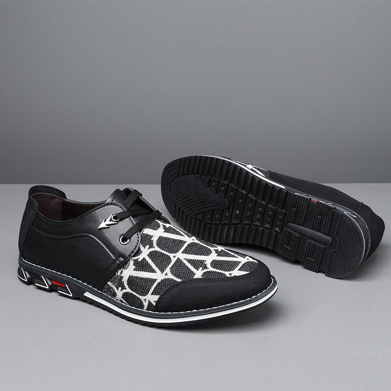 

Лето 2024 года, новые мужские повседневные туфли в британском стиле, не вонючие ноги, очень большие мужские кожаные туфли в корейском стиле 50 чёрный