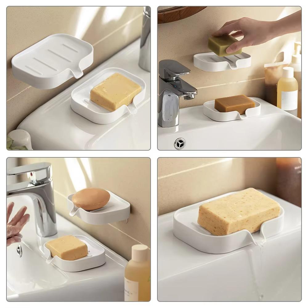 2Pcs Plastic Soap Holder Multi-function Wall Soap Shelf  Kitchen Countertop