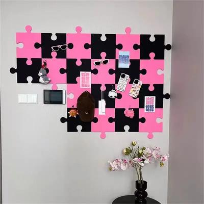 Self-Adhesive 3D Puzzle Woolfelt Board Decorative Wall Sticker INS Style Room Living Room Background Display Board No Punching