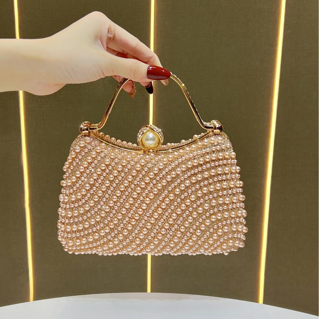 Handheld Dinner Bag, High-end Fashionable Crossbody Bag, Elegant Diamond-encrusted Chain Bag, Handbag