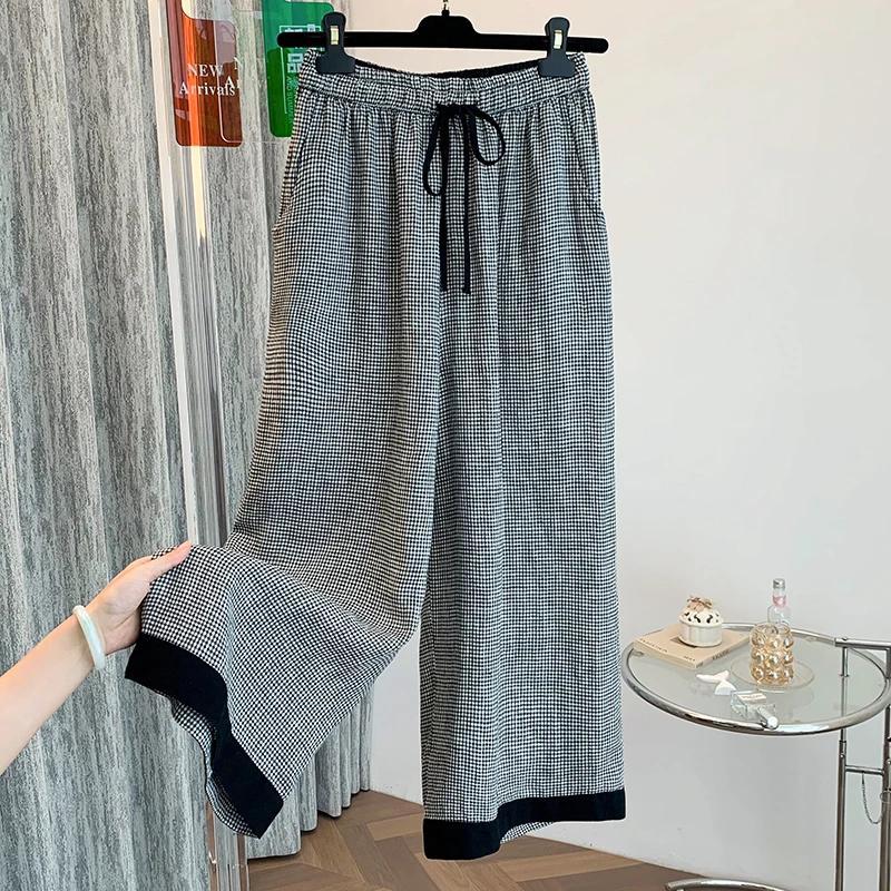 

Pants for Women Plus Size Vintage Stretchy Elastic High Waist Long Trousers Versatile Casual Wide Leg Pants XXL