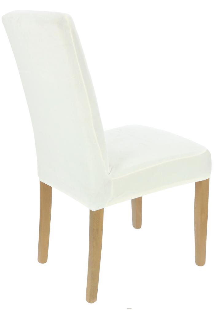 Ecru Velvet Elastic Chair Cover [21Wr]