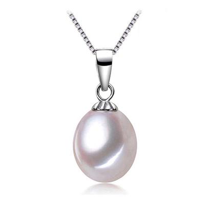 LSOOYH Pearl Jewelry Γυναικείο κολιέ με μαργαριτάρια γλυκού νερού Κλασικό μενταγιόν