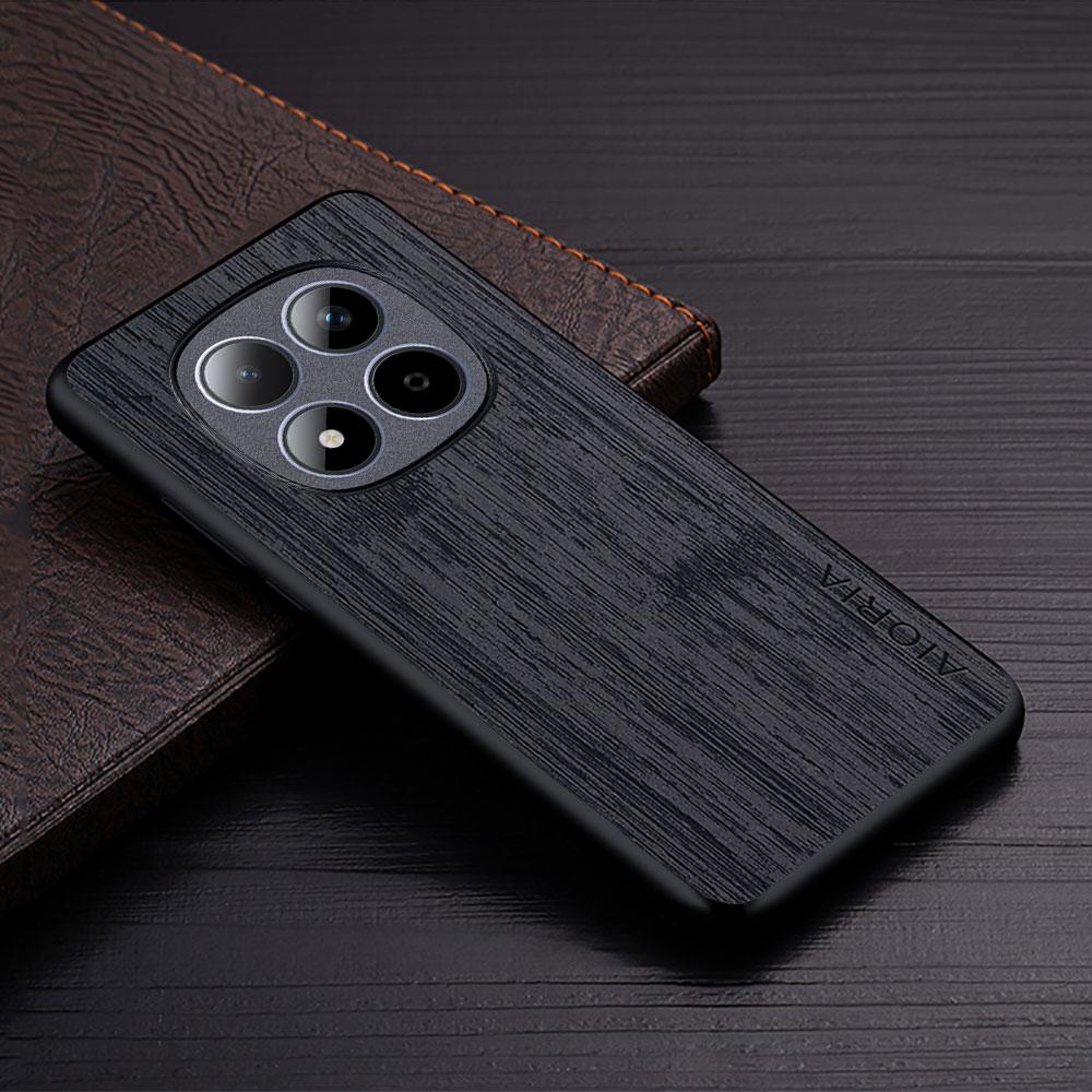 Case for Xiaomi Poco M8 M7 M6 Pro 5G 4G Funda Bamboo Wood Pattern Leather Phone Cover Luxury Coque for Poco M8 Pro Case Capa
