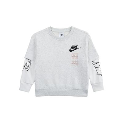 Sportswear On The Move Faux Two-Piece Comfortable Stylish Pullover Drop Shoulder Long Sleeve Kids Tops Birch IB8206-051