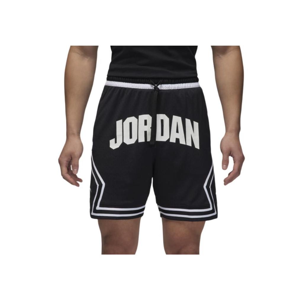 Jordan Dri-FIT Diamondsport Logo Outdoor Mid-Waist Elastic Drawstring Casual Shorts Men Shorts Black White FV8613011
