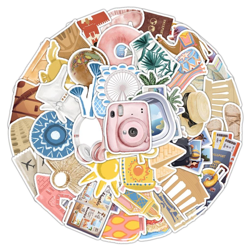 450 vodotěsných cestovních samolepek na notebooky, kufry a skateboardy