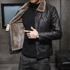 2019 Men's Leather Lapel Jacket - Middle-Aged & Elderly, Plush, Thickened, Trendy Fur