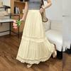 ZANZEA Womens Casual Elastic Waist Loose Elegant Long Skirts