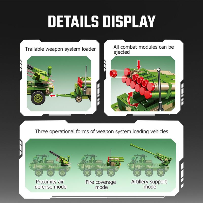 Multipurpose Vehicle Model Assemblage Building Blocks Kits Military Series Car Construction Set Boys Toys Christmas Gifts