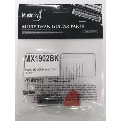 Musiclily Pro 42mm R2 Steel Guitar Locking Nut for Floyd Rose Tremolo Bridges, Black