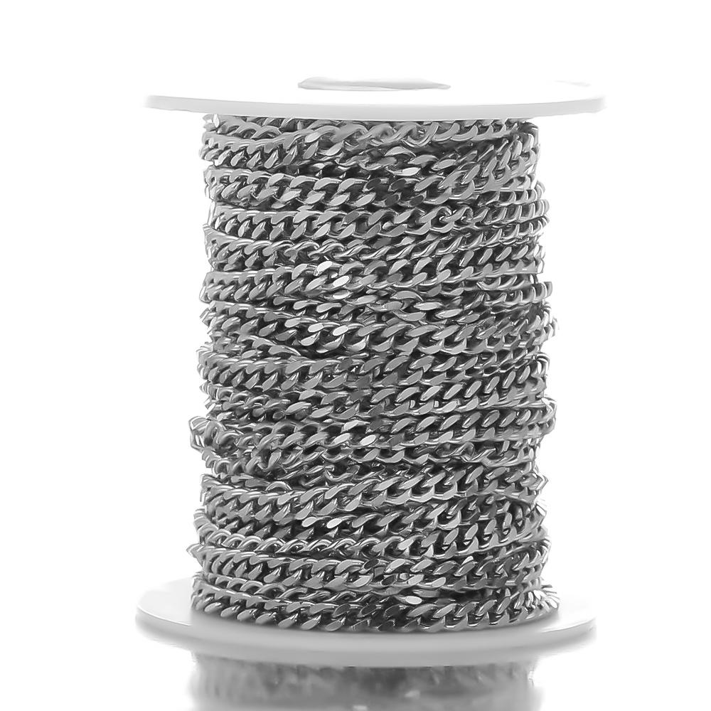 

1 Meter Stainless Steel Curb Cuban Link Chain Chokers for DIY Jewelry Making Hiphop Punk Necklace Findings Bracelets Accessories