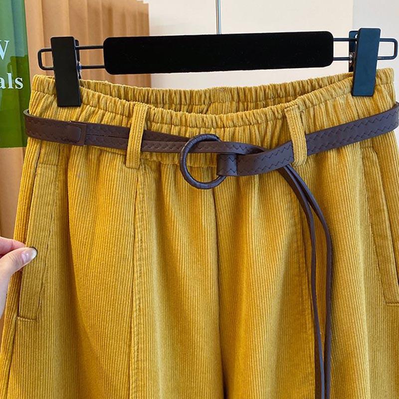 Hose für Damen Übergröße Verdickt Dehnbar Elastisch Hohe Taille Lange Hose Einfarbig Fleece Lässig Weitbeinige Hose