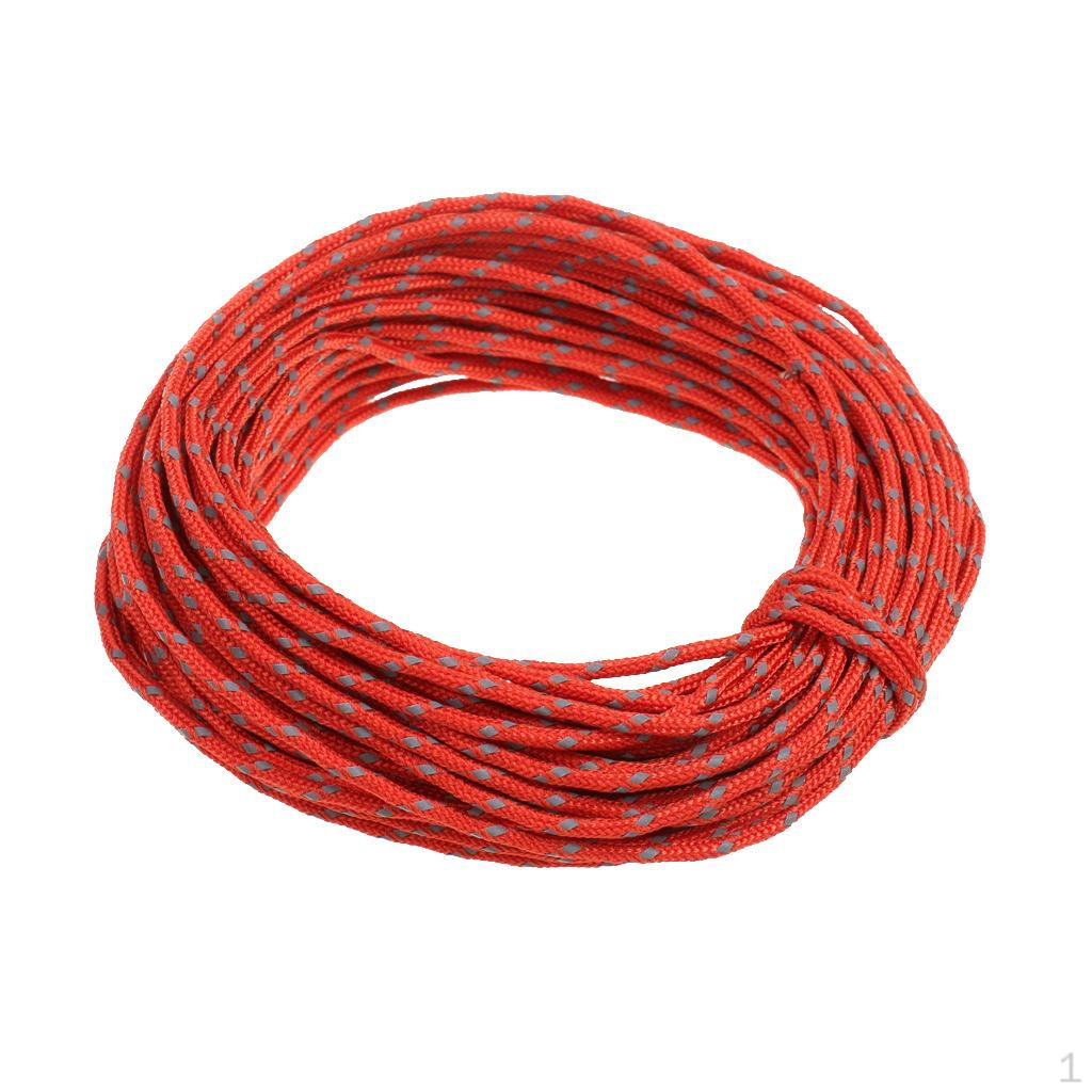 Camping Tent Reflective Rope Runners Guy Line Cord 50 Red