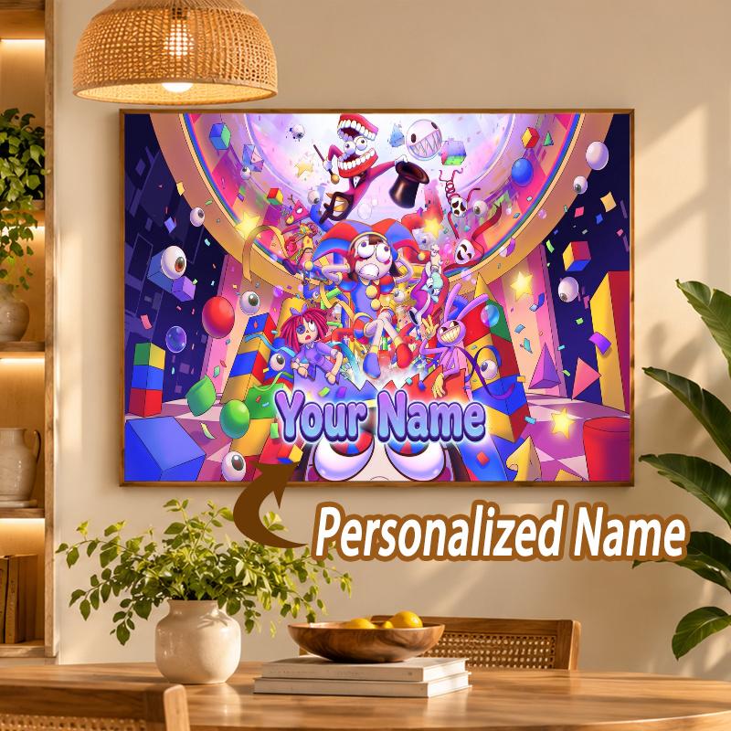 Custom Name The Amazing Digital Circus 5D Diamond Painting Personalized Full Drill Diamond Art Kit Gift