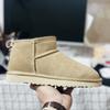 Short snow boots women's cowhide waterproof velvet cotton boots mini sheepskin fur integrated shoes warm and non-slip