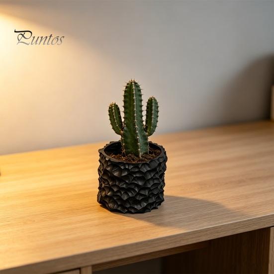 Concave Convex Flowerpot 3D Printed Wave Pattern Plant Pot, Matte White Succulents Planter, Integrated Molding Simple Design Pot Smooth Decorative