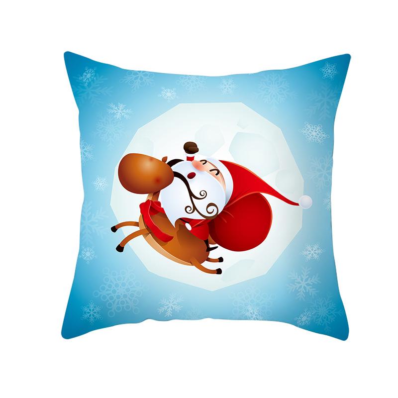 Weihnachtsmann Schneemann Elch Kissenbezug Festlich Zuhause Sofa Kissen Kissenbezug