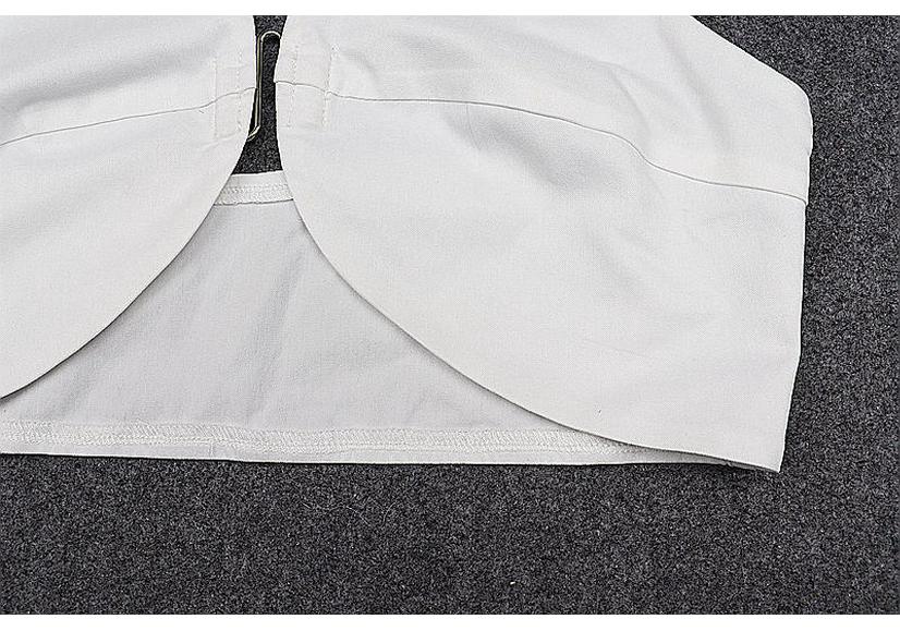 Gilet sexy da donna autunnale europeo e americano con scollo a V, schiena scoperta, allacciatura al collo con gancio