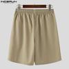 INCERUN Men Drawstring Elastic Waist Casual Loose Wide Legs Half Pants Shorts