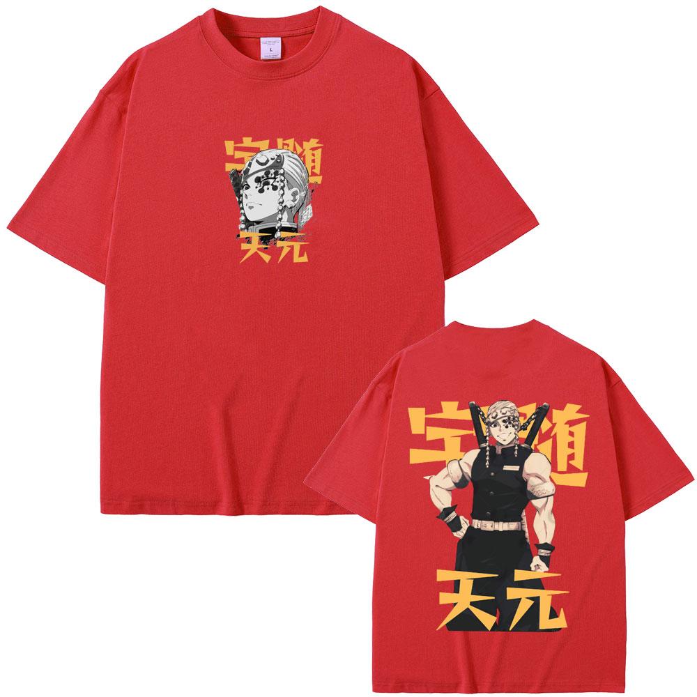 Anime Demon Slayer Uzui Tengen Graphic T-shirt Muscle Mouse Funny Meme T Shirts TopsMen Women Manga Oversized Crewneck Tshirt
