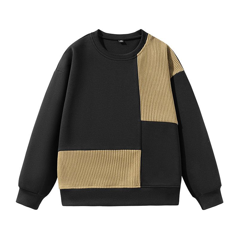 

Толстовка с круглым вырезом для мужчин, осень, новый трендовый бренд, свободная повседневная внутренняя многослойная рубашка для мальчиков, осенне-зимняя футболка с длинными рукавами, топ 3XL