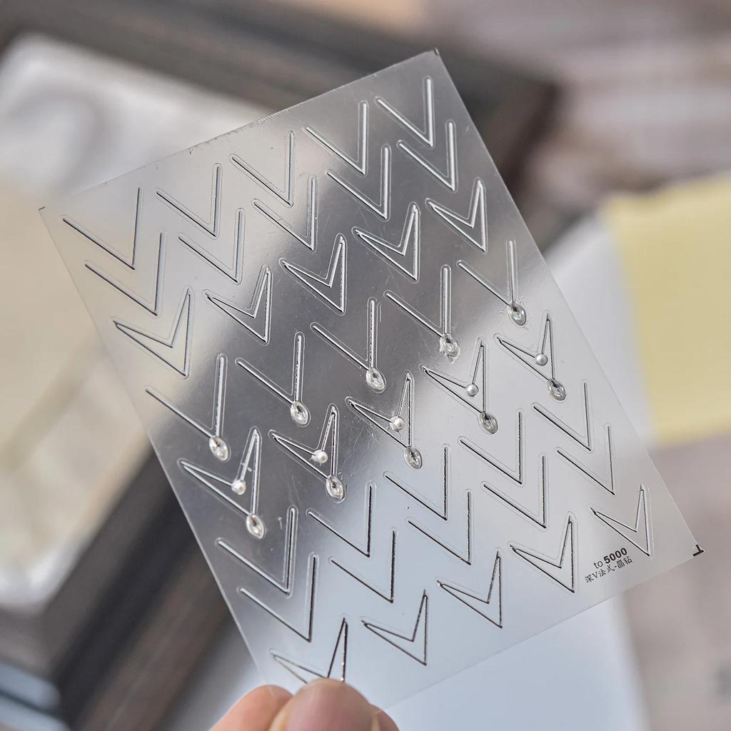 Punk Irregular Lines Metal Silver Stripe Lines Rhinestone 5D Nail Art Sticker Self Adhesive Decoration Manicure Decal DIY
