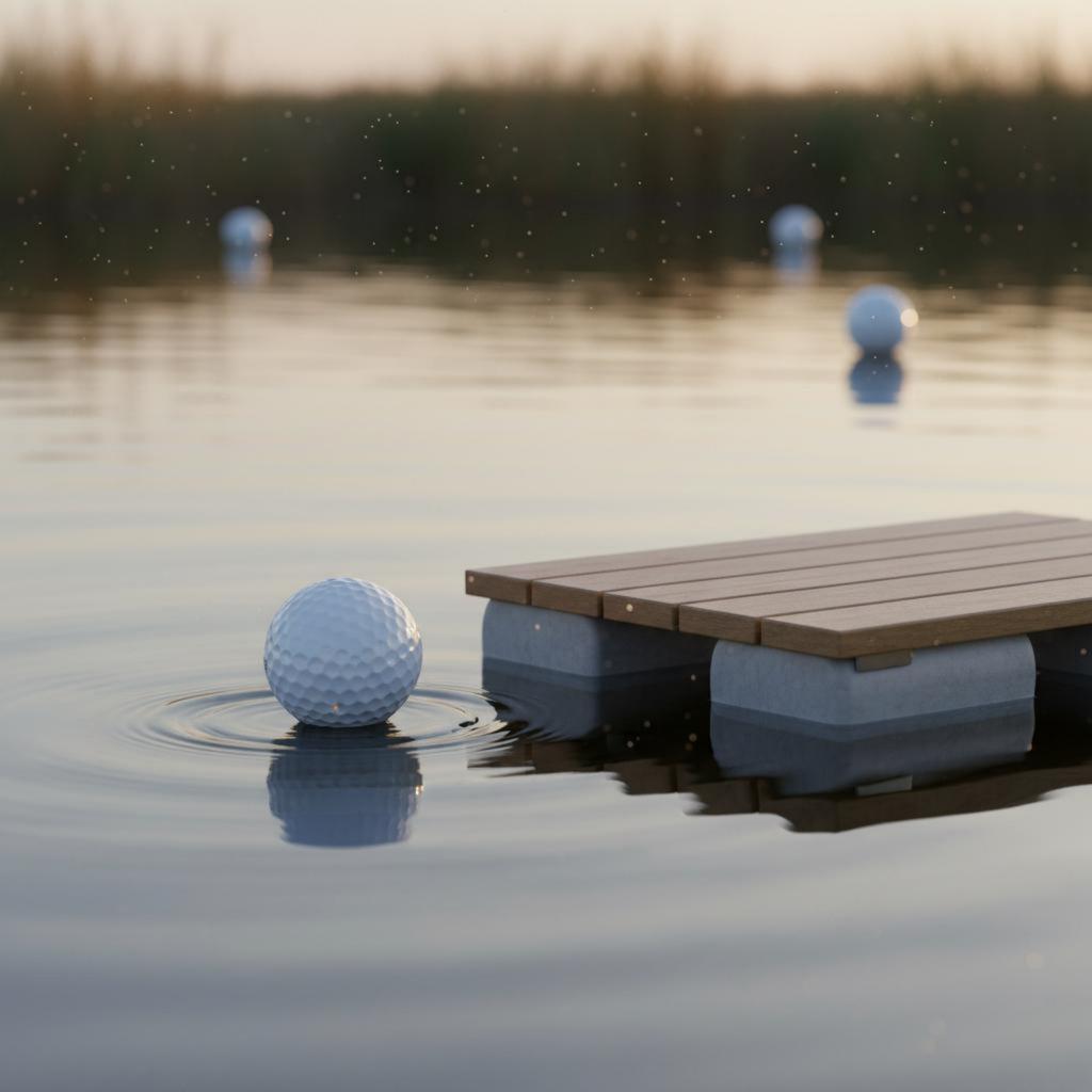 7 Pieces Water Golf Practice Ball High Rebound Water Practice Golf Ball Sports Gear Long Distance 2-Piece Construction